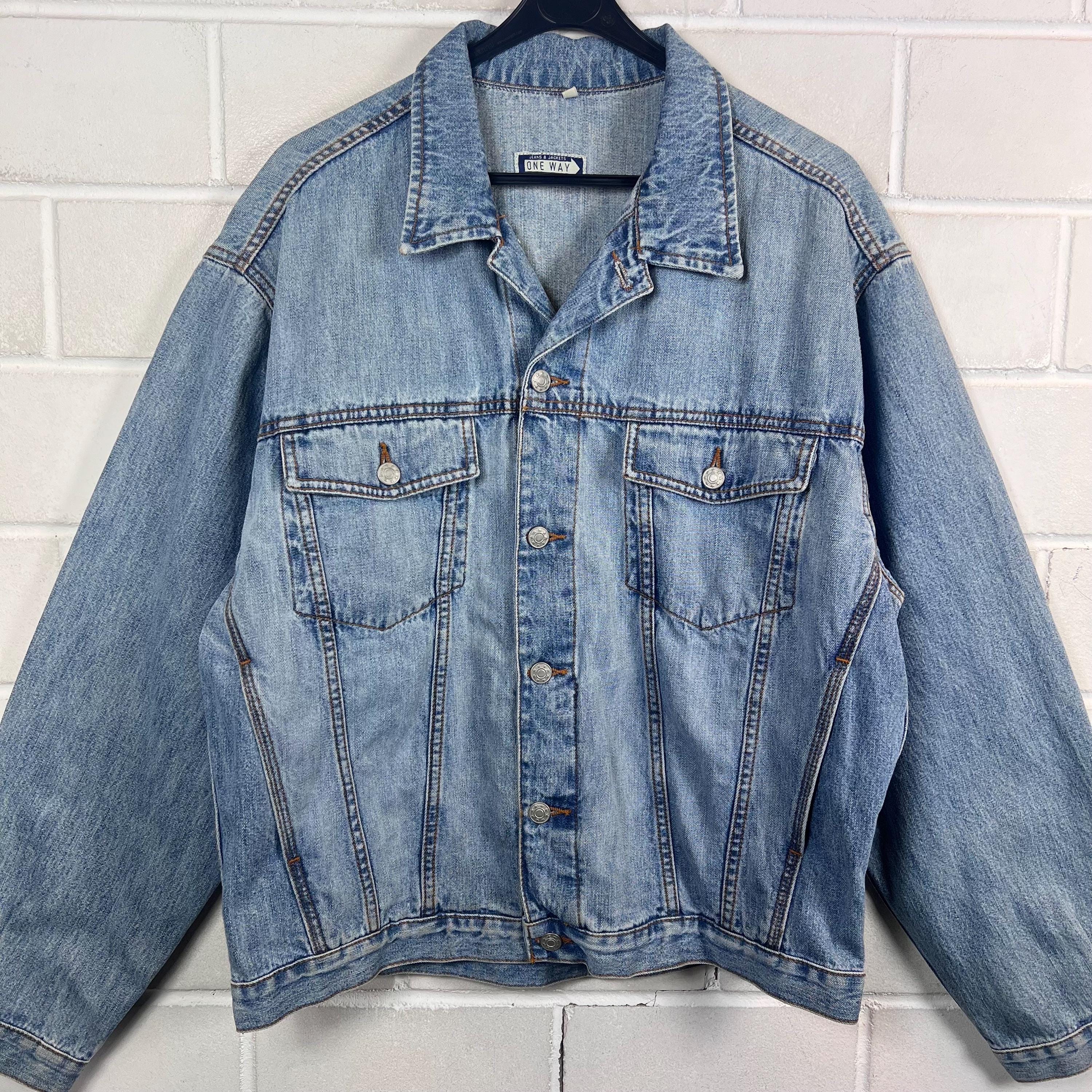 Veste en jean vintage des années 90 / Veste en jean surdimensionnée / Très grande veste de camionneur / Genre neutre - France
