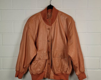 Vintage Women Size M/L Leather Jacket Lederjacke Blouson 80s 90s