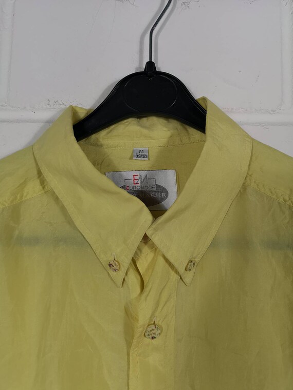 VTG 80s gold button up long sleeve button up shirt leopard Maggy London 14 silk safari animal print