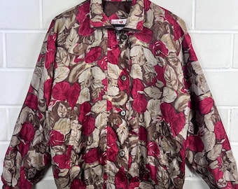 Vintage 90s Silk Jacket Silk Blouson L 54 - Etsy Canada