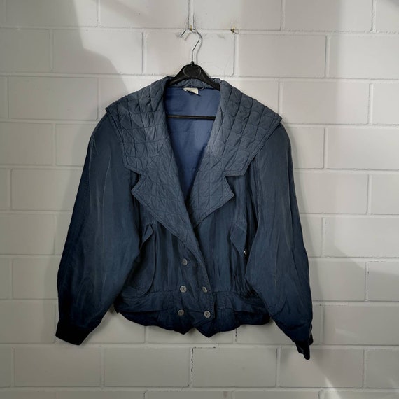 Vintage Women Size XL Silk Bomber Jacket Silk Jack