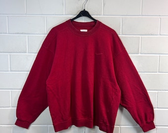 Vintage Nike Size L - XL Sweatshirt Sweater Pullover kirschrot 80s 90s