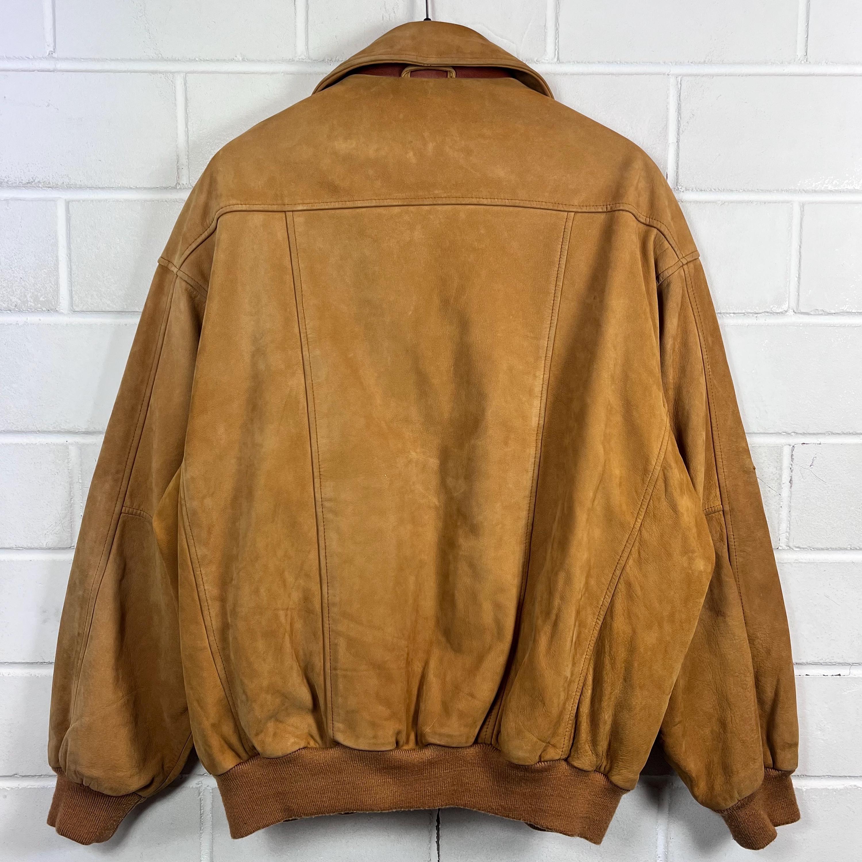 ジャケット・アウター 80s CAMEL TROPHY A-2 real leatherblouson Real Leather Men's Vintage Cross-Zip Brando Suede Jacket