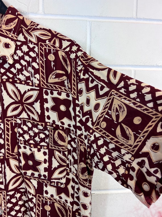 Vintage ethnic shirt Size S - M crazy pattern shi… - image 5