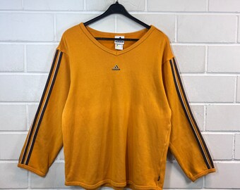 Vintage Adidas Women’s Size M Sweater Pull Sweat V-Neck 90s