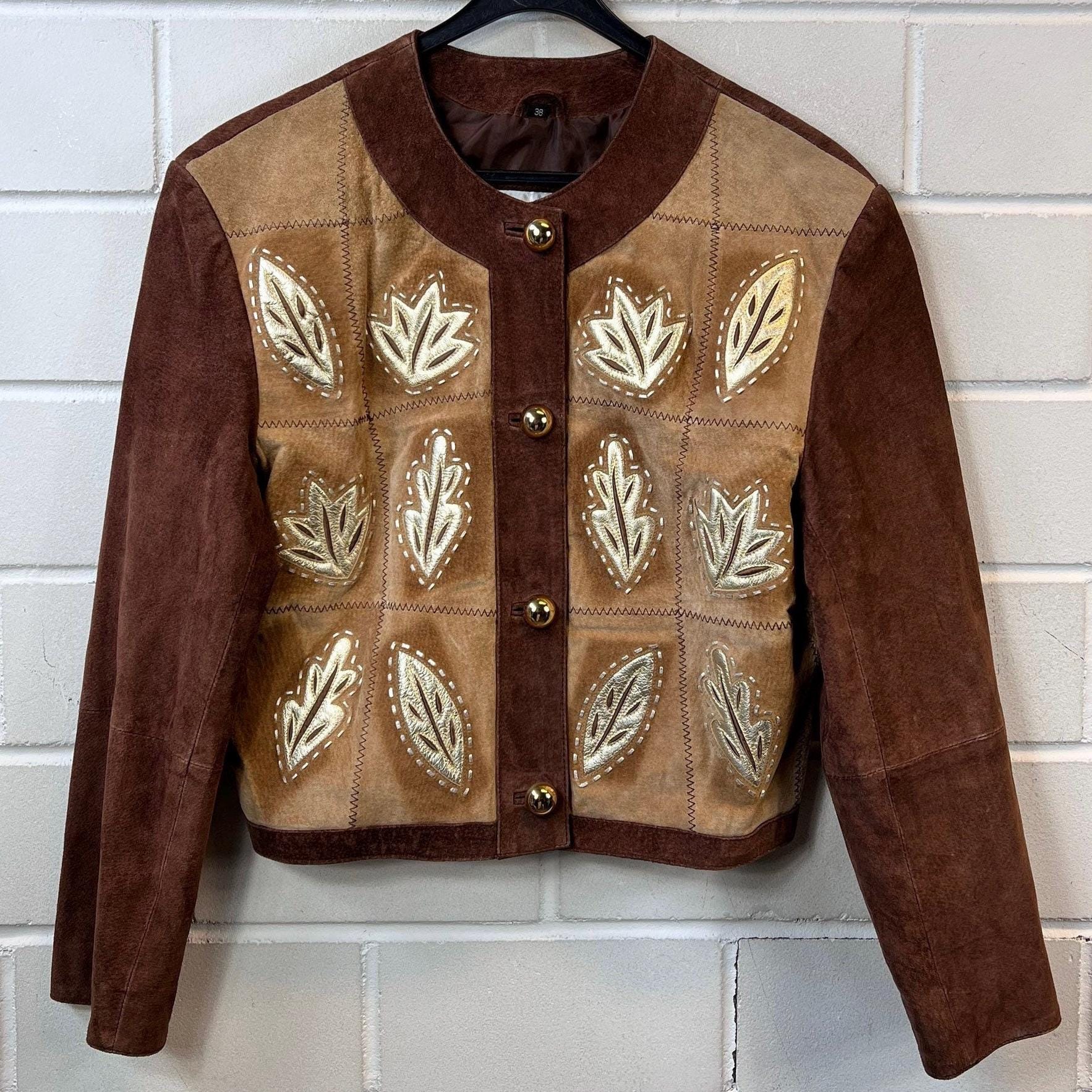 Vintage Suede Jacket Women Size M Cropped Suede Leather Vintage Suede Jacket Women Size M Cropped Suede Leather
