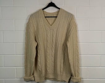 Vintage taglia M/L maglione di lana maglione pullover maglia abbigliamento anni '80 e '90
