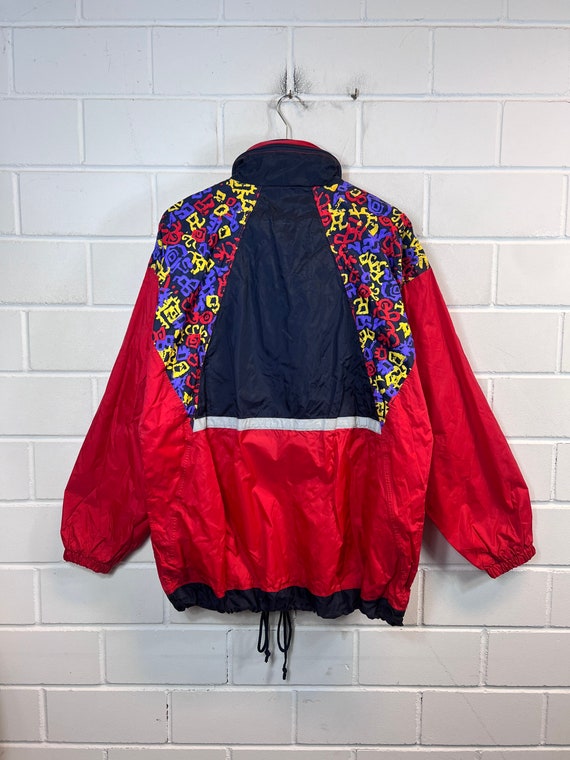 Vintage Size S - M Crazy Pattern Windbreaker Light Jacket Halfzip  