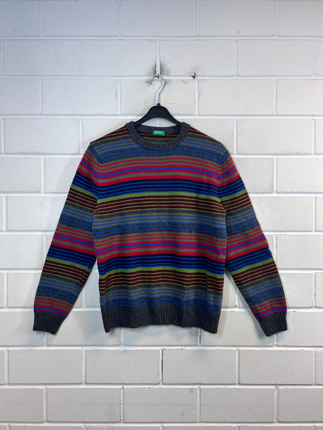 Vintage United Colors of Benetton Wool Sweater Size M Pullover Jumper ...