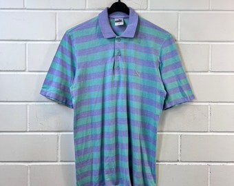 Vintage Puma Size M Polo Shirt Polo Shirt Short Sleeve Stripes 90s 00s