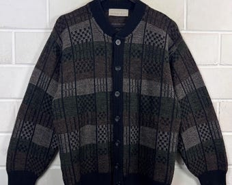 Vintage Christian Dior Cardigan Size XL Orlon Acrylic Knit Jacket