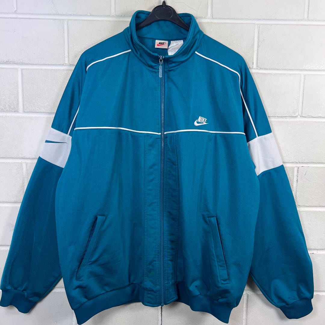 Vintage Nike Track Jacket XL – 90s Nike Training Jacket Petrol