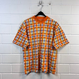 Vintage Size M checkered T-Shirt Tshirt 80s 90s