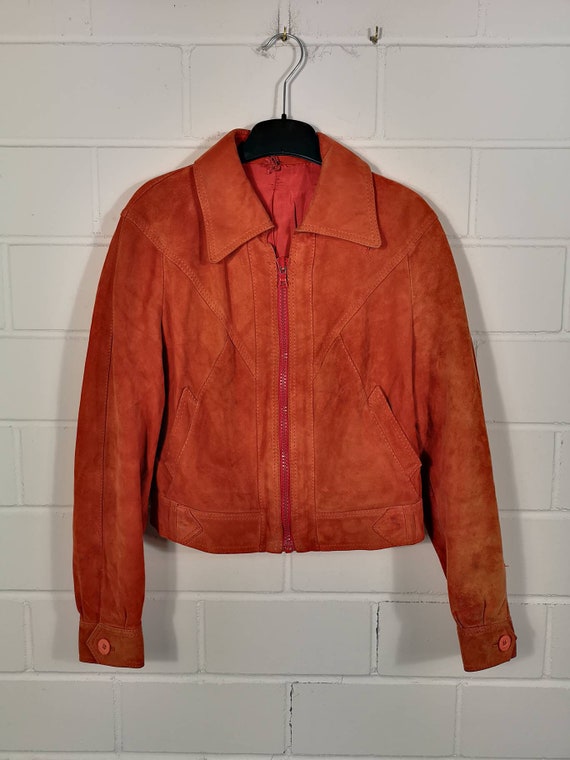 Vintage Women Suede Leather Jacket Suede Leather J