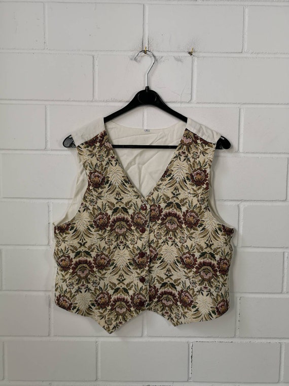 Vintage crazy pattern Vest Vest Hippie Festival 80s 90s Size M