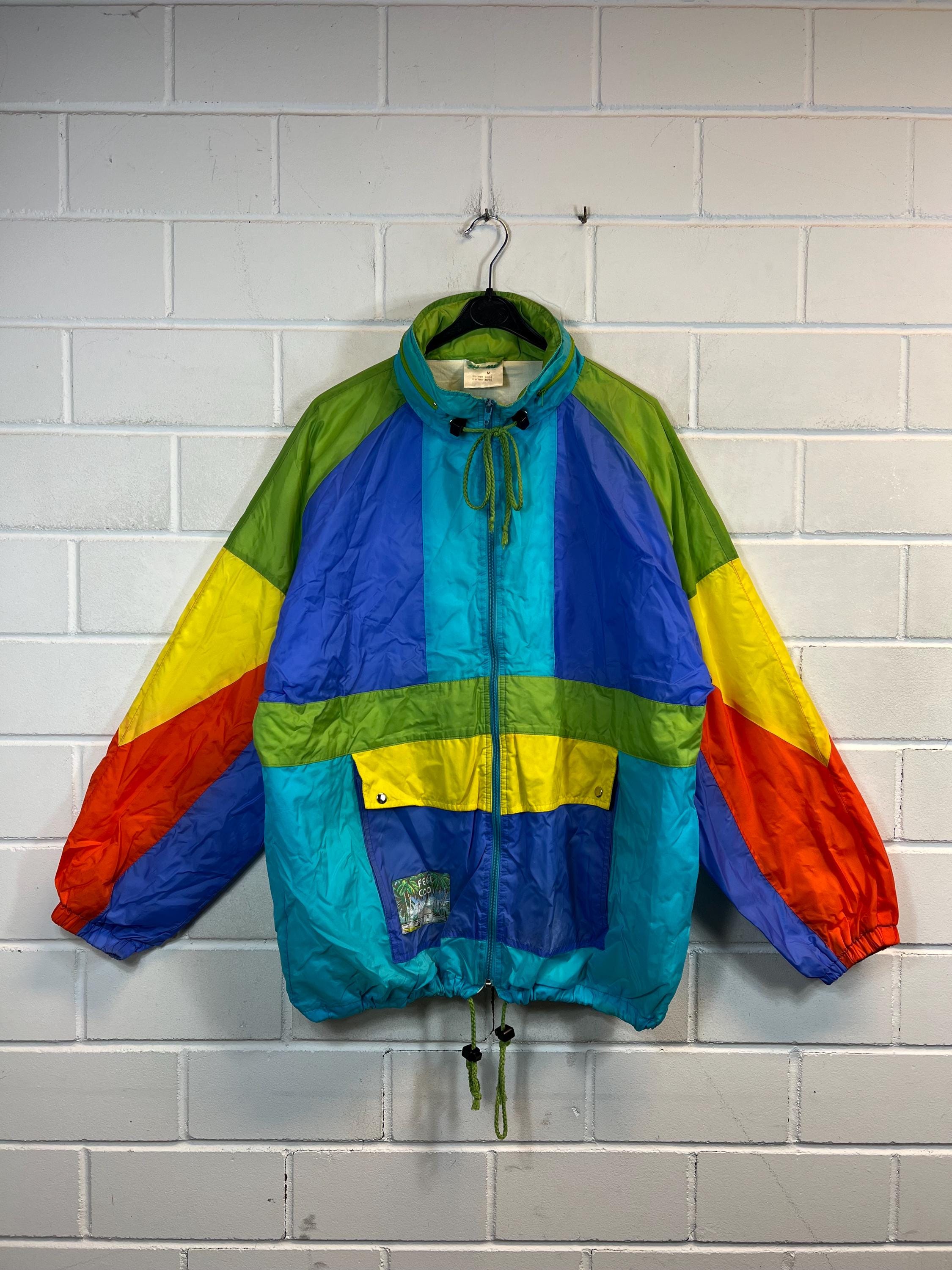 Vintage Size M - L Lined Windbreaker Light Jacket Colorblock
