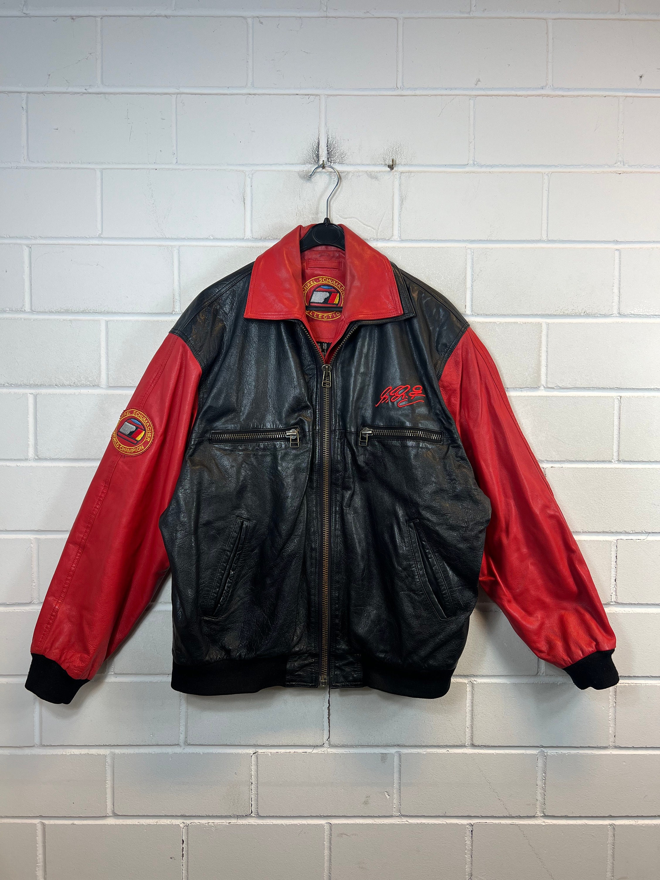 Vintage Michael Schumacher Leather Jacket Size L Leather Vintage Michael Schumacher Leather Jacket Size L Leather