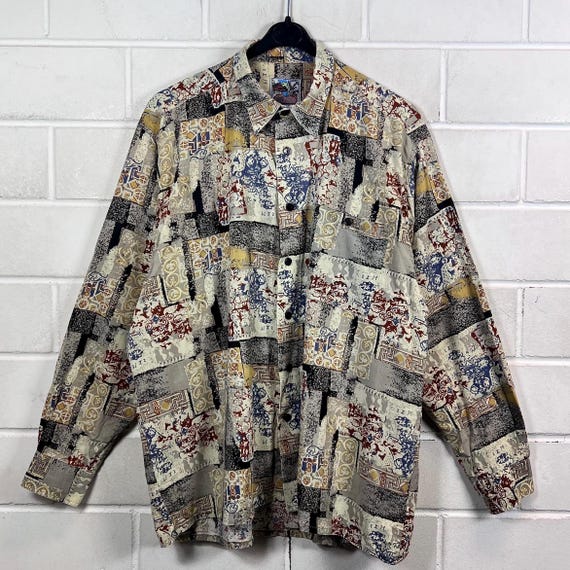 トップス 50s CRAZY TONES Crazy pattern Rayon トップス 50s CRAZY TONES Crazy pattern Rayon Rayon & Silk