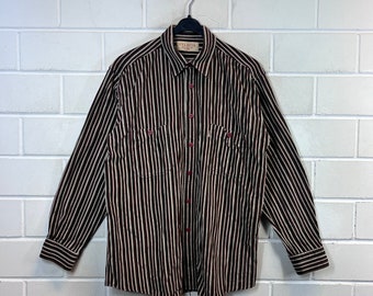 Vintage Corduroy Shirt Size M - L Cordhemd Langarm Stripes Longsleeved 80s 90s