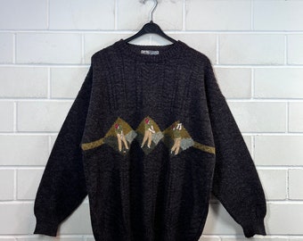 Vintage Pullover Size L Knit Sweater Golfspieler 80s 90s