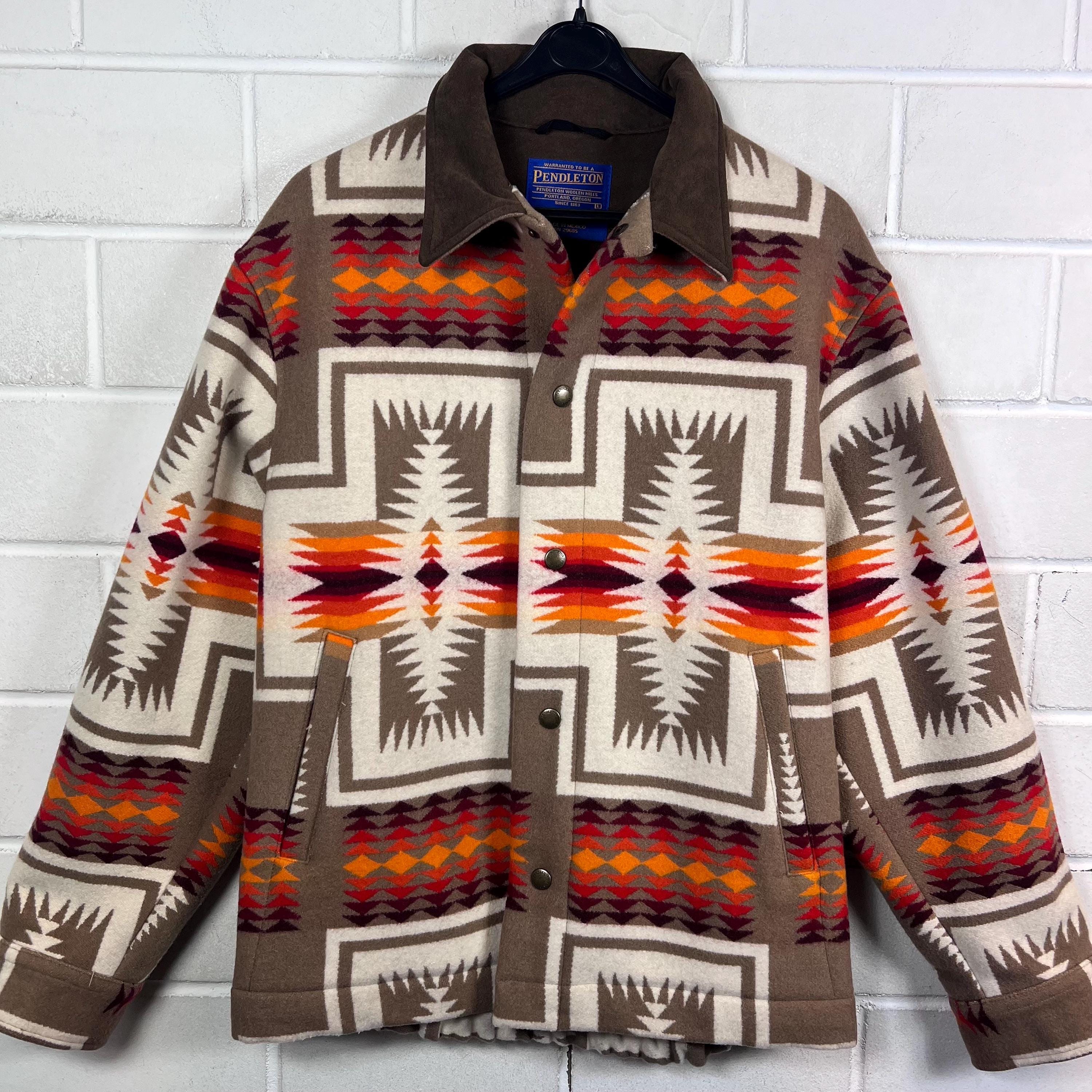 Vintage Pendleton Wool Jacket Car Coat Brown Black Plaid