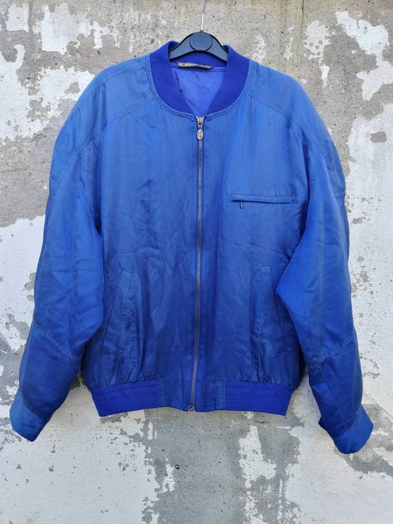 Vintage silk bomber jacket Blouson silk jacket 80s