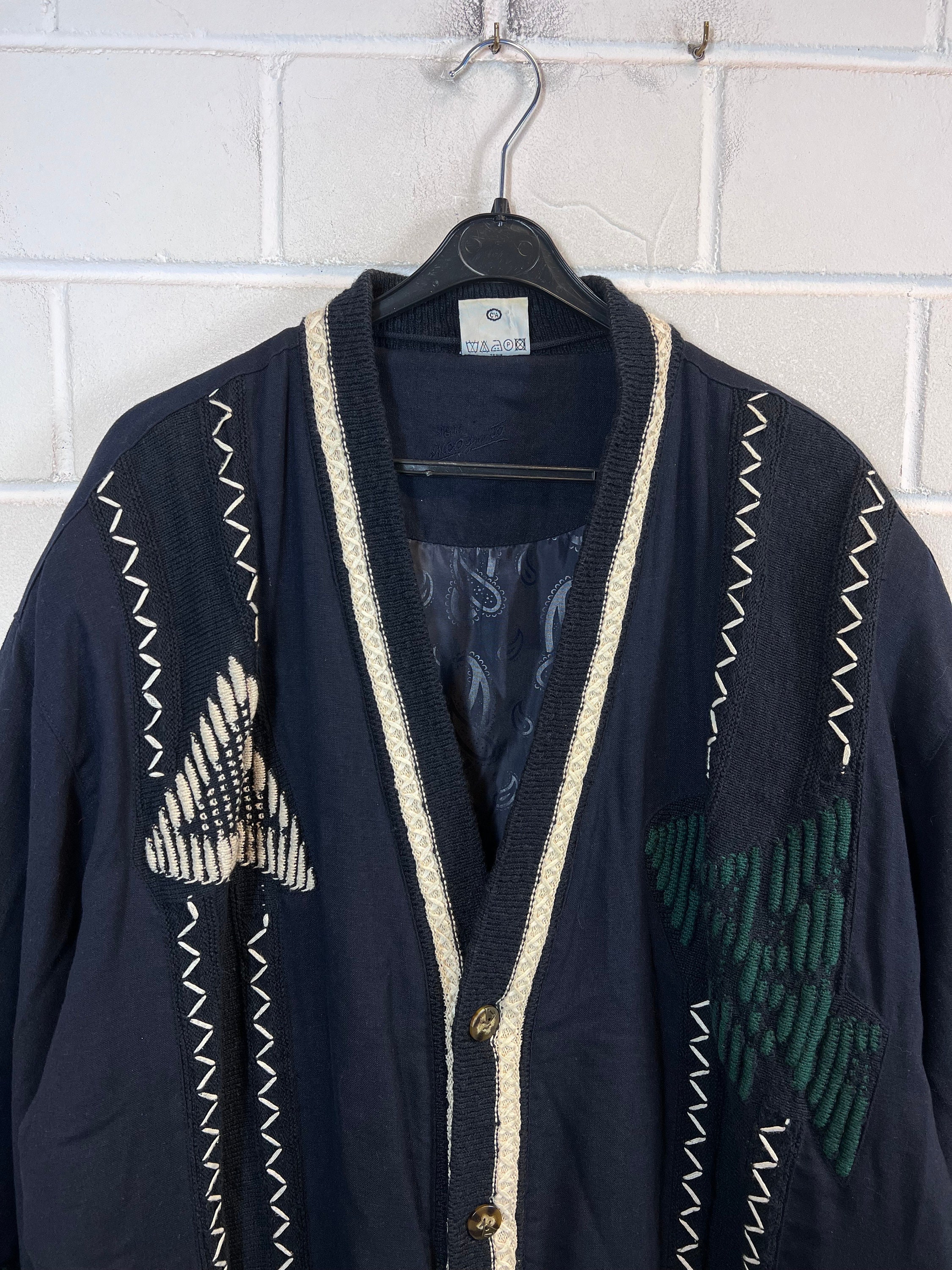 Vintage Size XXL Lined Jacket Blouson Bomber Pattern 80s 90s