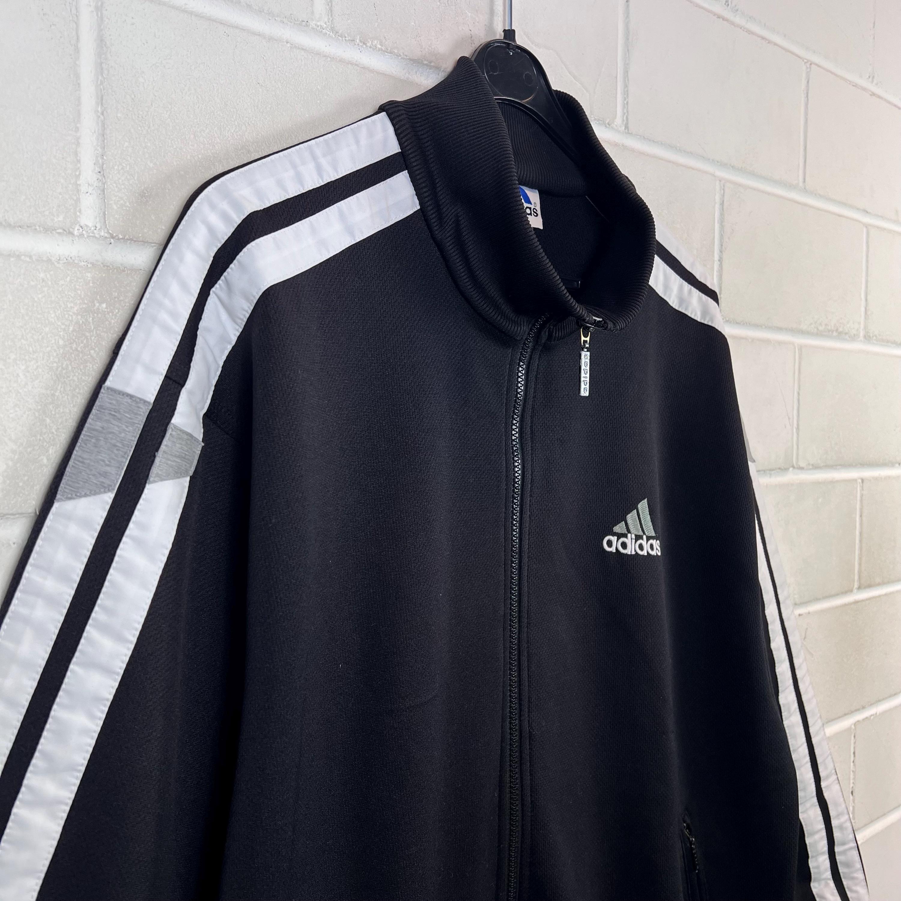 90s Adidas Track Jacket Black White L Vintage Adidas Zip