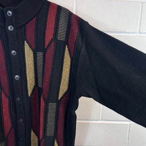 Vintage Cardigan Size L crazy pattern Knit Jacket 90s Y2K image 5