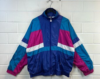 vintage Taille L Shelljacket Sportsjacket Coupe-vent old School Jacket 80s 90s