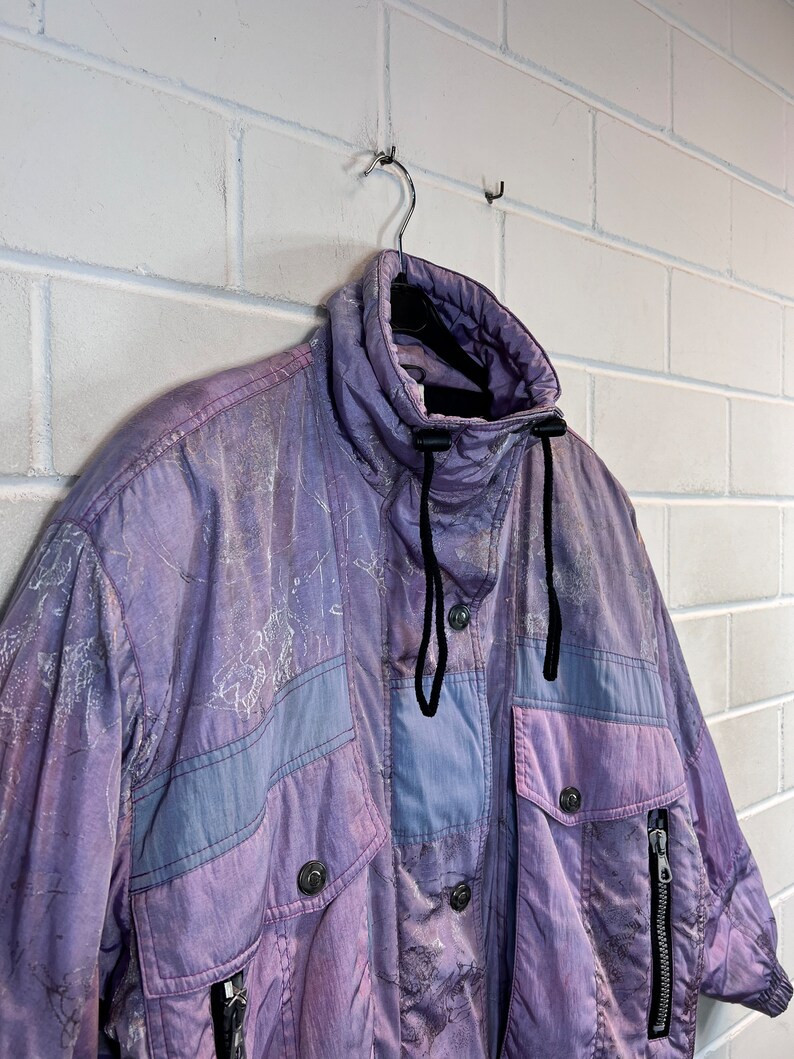 Vintage Womens Size M XL Ski Jacket Ski Jacket Lined Crazy Pattern