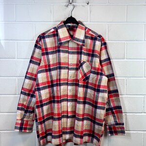 Vintage unworn Flannel Shirt Size XL checkered Cotton Shirt Shirt Flannel Shirt 80s 90s