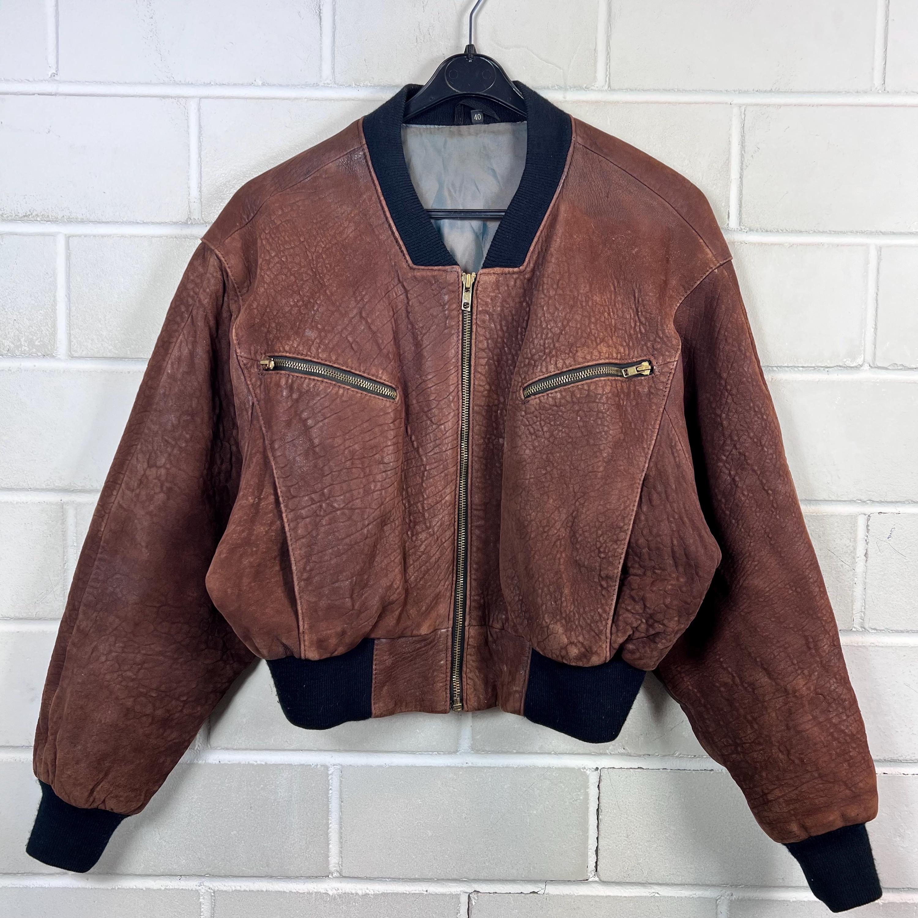 Vintage Leather Jacket Women's Size M/L Cropped Lamb Nappa Leather