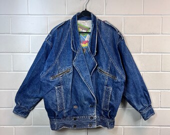 Vintage lined Denim Jacket Women’s Size M Jeansjacke 80s 90s