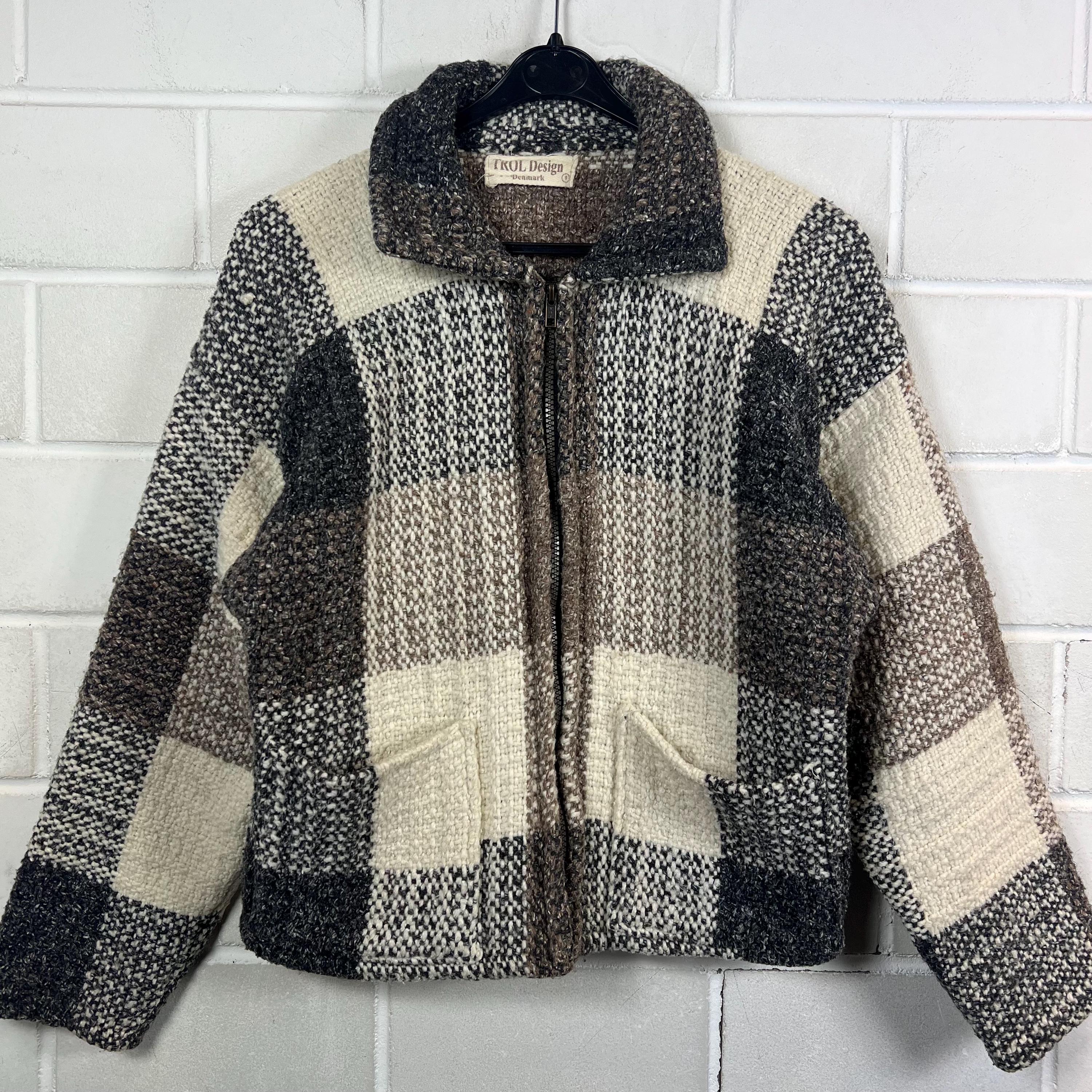 Wool Jacket TROL Design Women's Size S Cropped Checks Y2K - Etsy