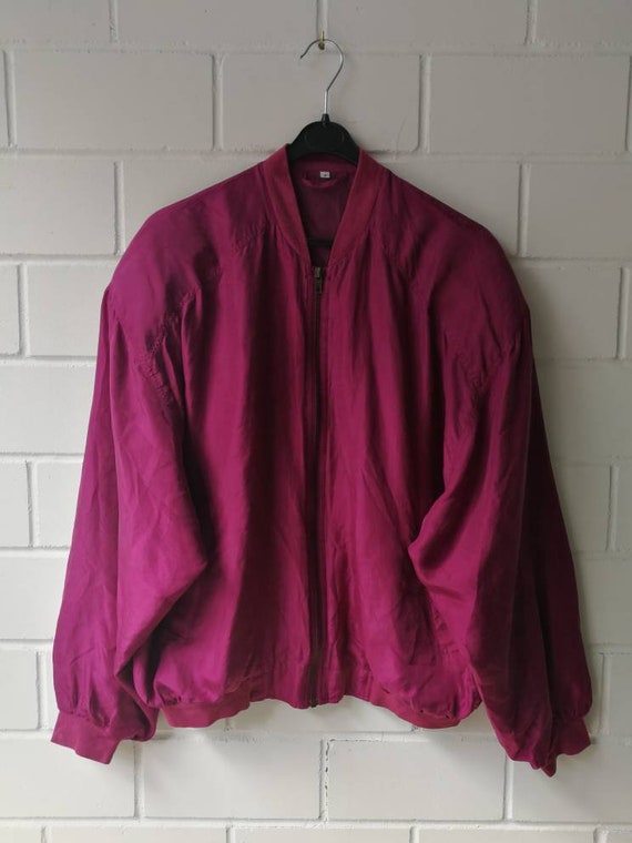 Vintage Silk Bomber Jacket Blouson Silk Jacket 80s