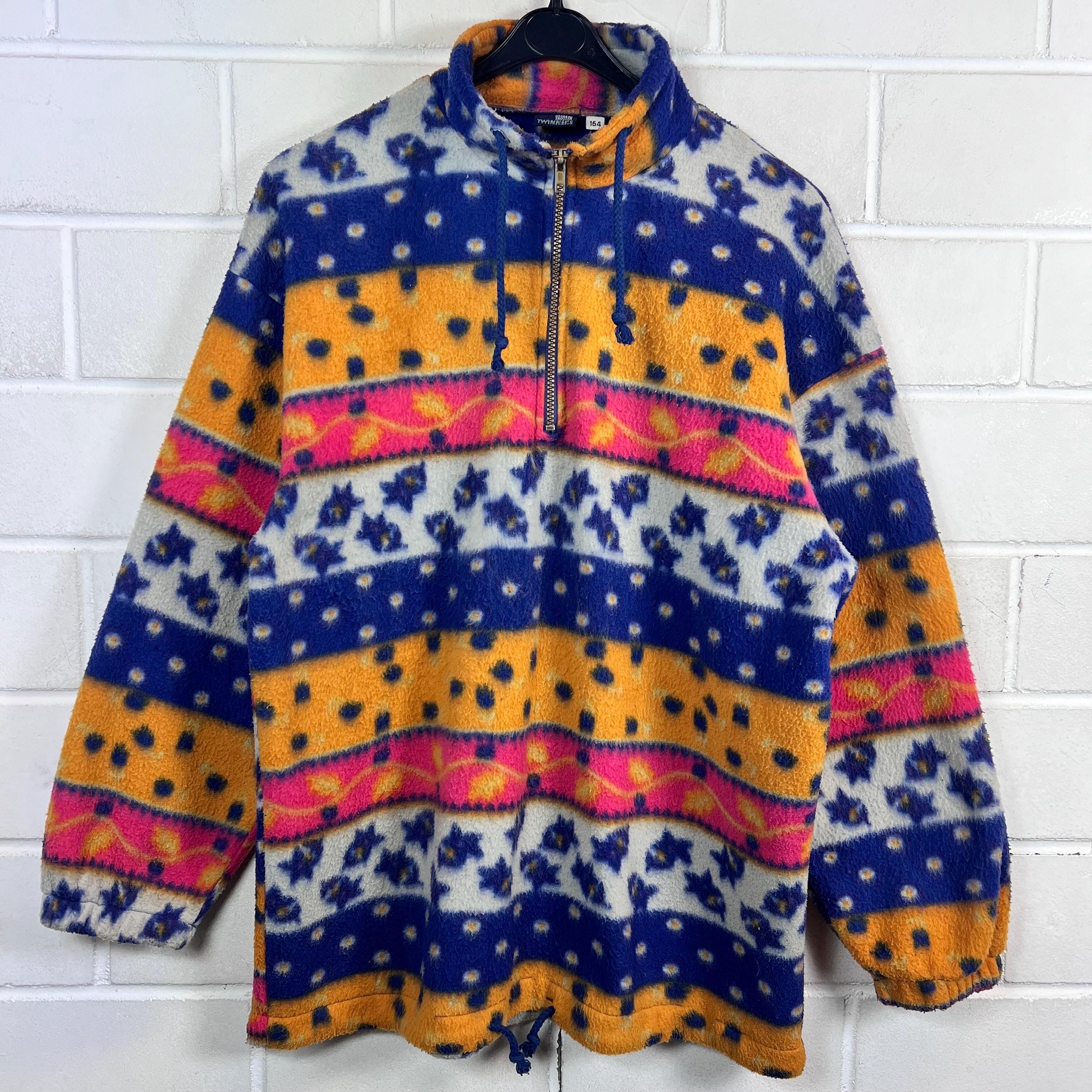 Pull Polaire Vintage Jazz Homme – Rouge Années 90 – Taille XL – Fabriqué USA