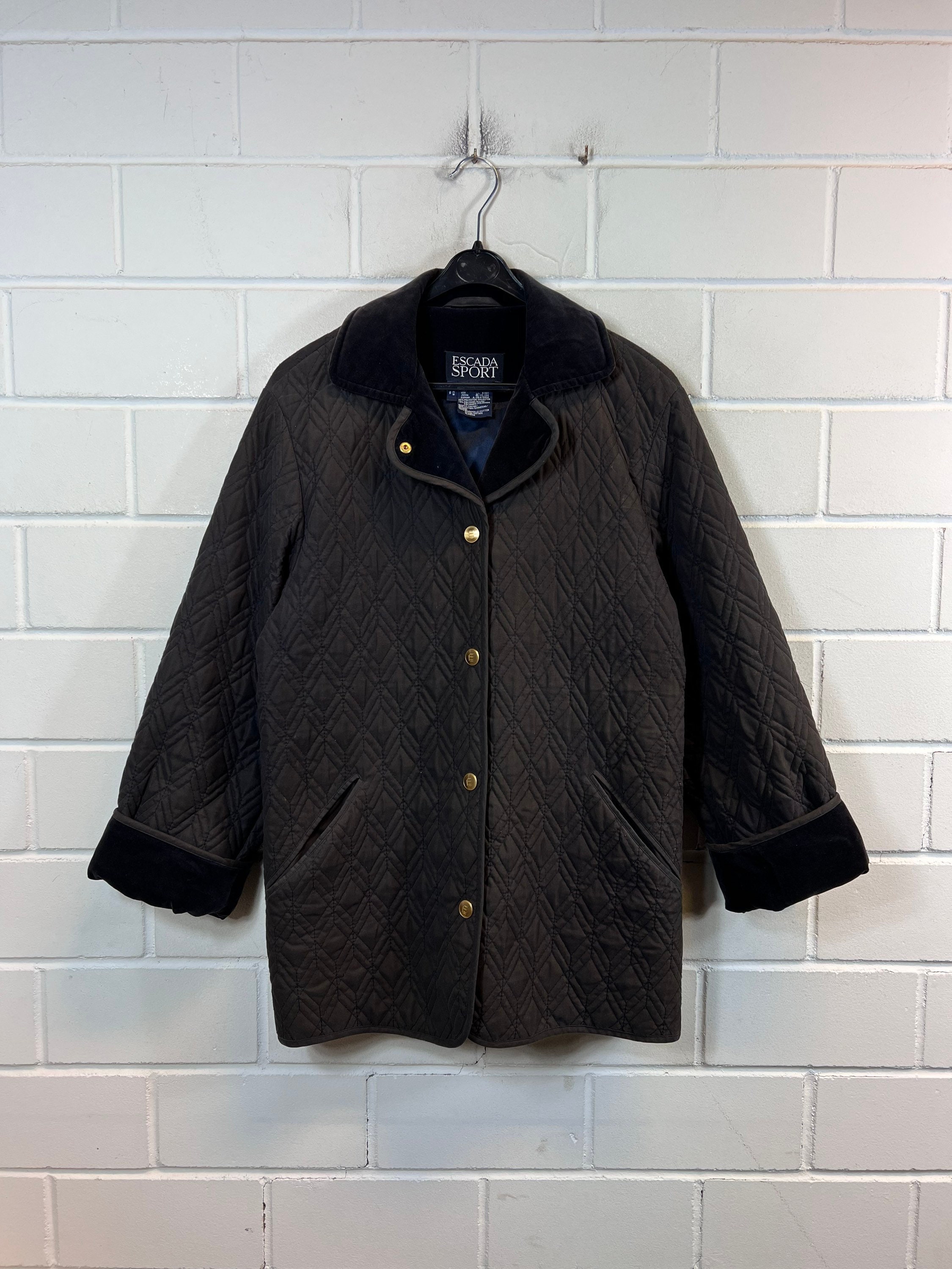 Escada Sport Puffer Jacket Vintage Escada Sport Size S Lined Jacket Quilted  Velvet