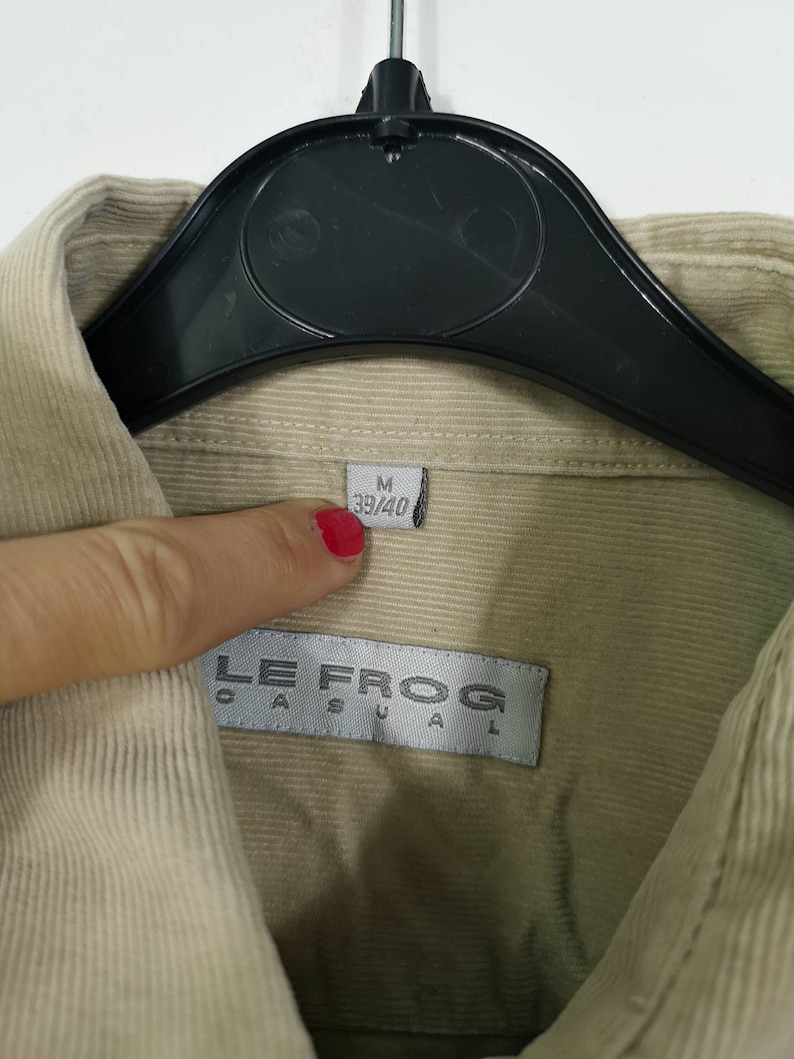 Vintage Le Frog Corduroy Shirt Shirt Cord shirt 80s 90s Size M