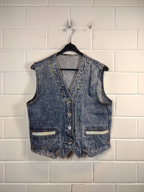 Vintage Women Size M/L Denim Vest Veste 