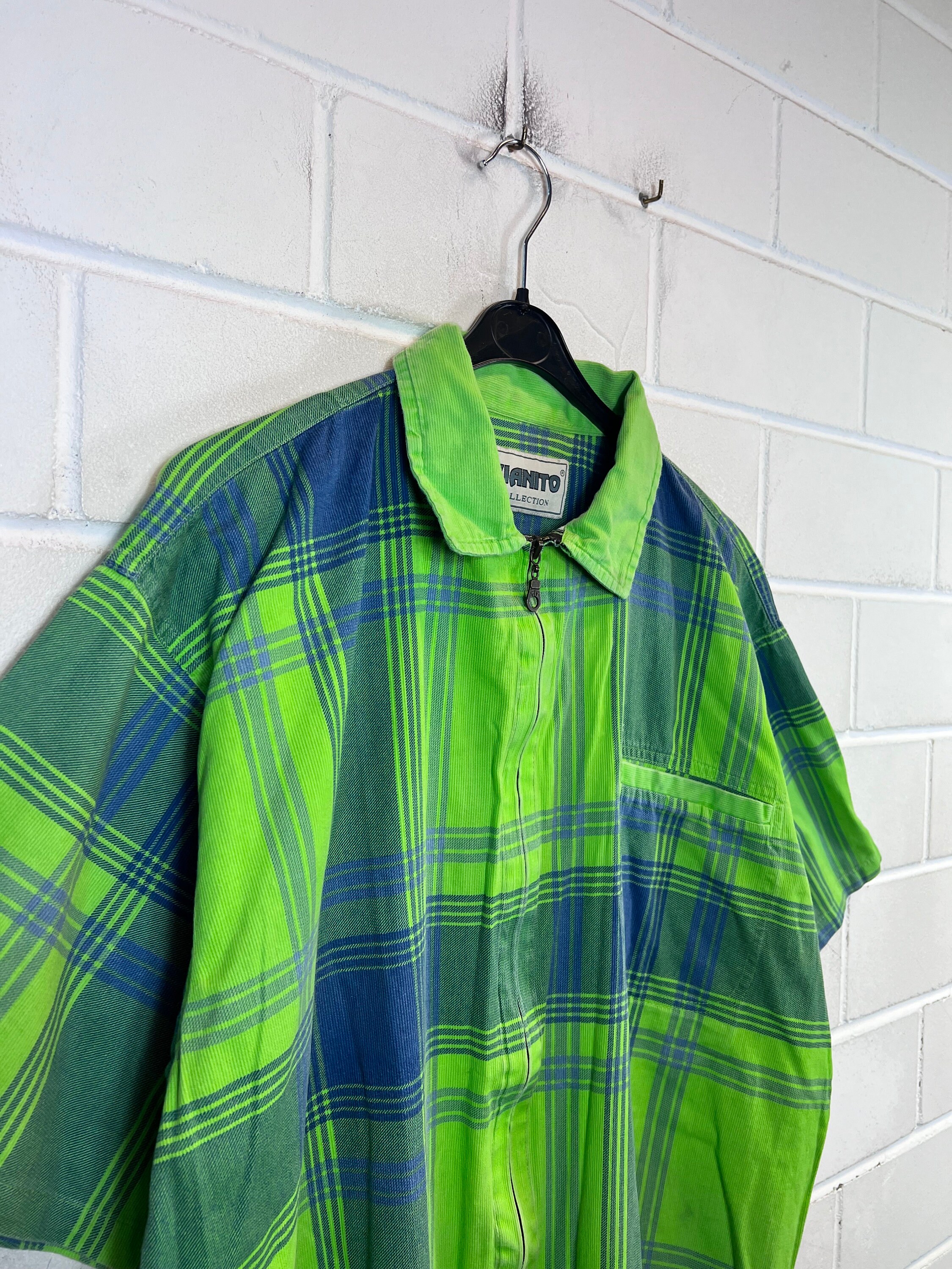 [CODEGRAPHY]★24FW★90S VTG THE NERD Overfit Check Shirt Vintage Shirt Size XL Checkered Checkered Shirt Short Sleeve