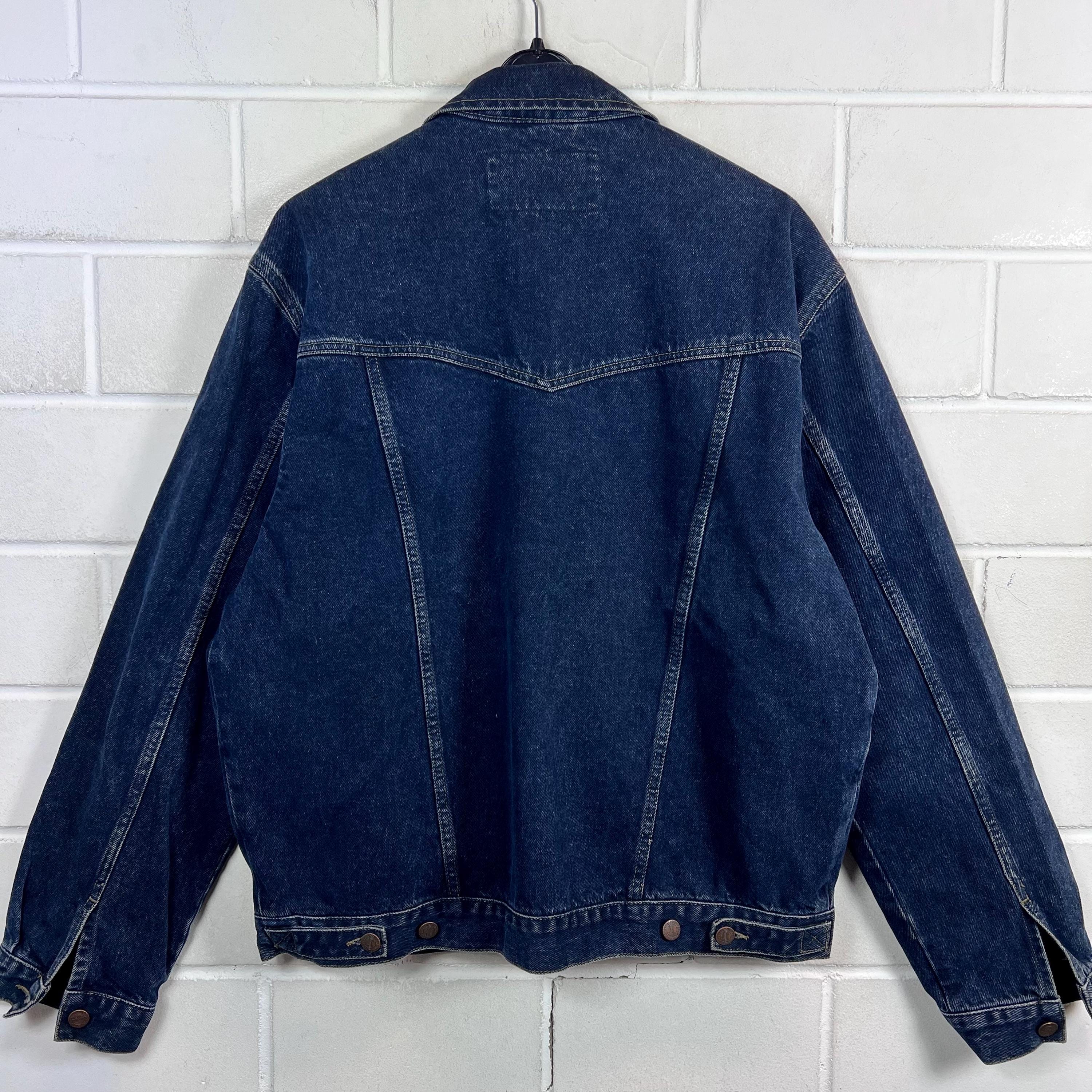 Vintage Wrangler Size L Denim Jacket Jeansjacke Dark Blue 80s 90s