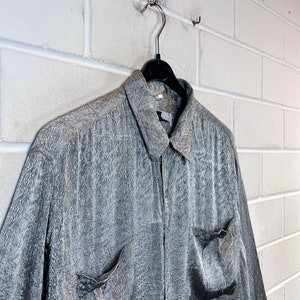 Vintage Tom Tailor Shirt Size L Viscose Shirt Hemd unisex Bluse Langarmshirt Longsleeved shiny 80s 90s Bild 3