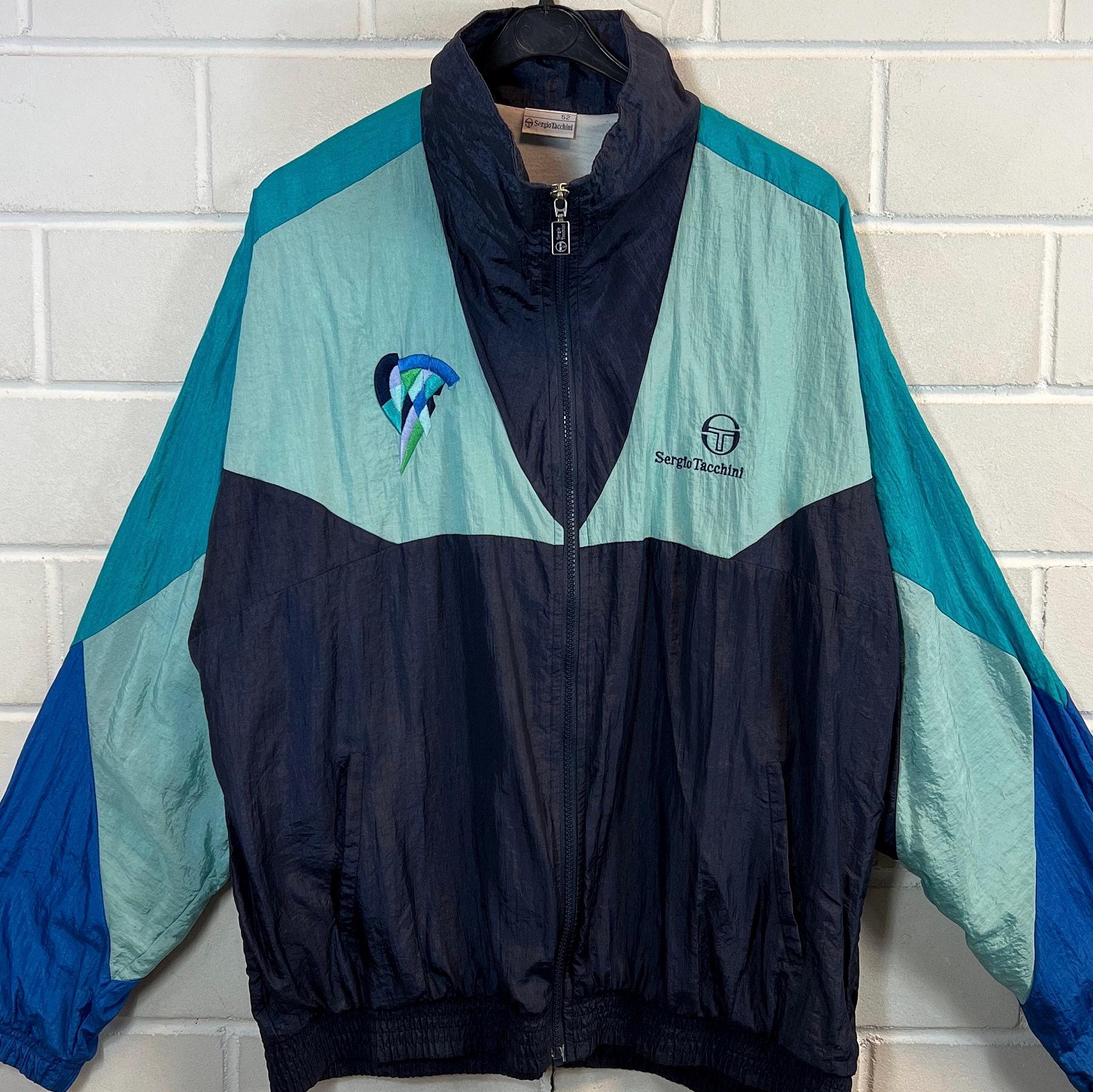 90s Sergio Tacchini Windbreaker Jacket L Oversize Shell Jacket