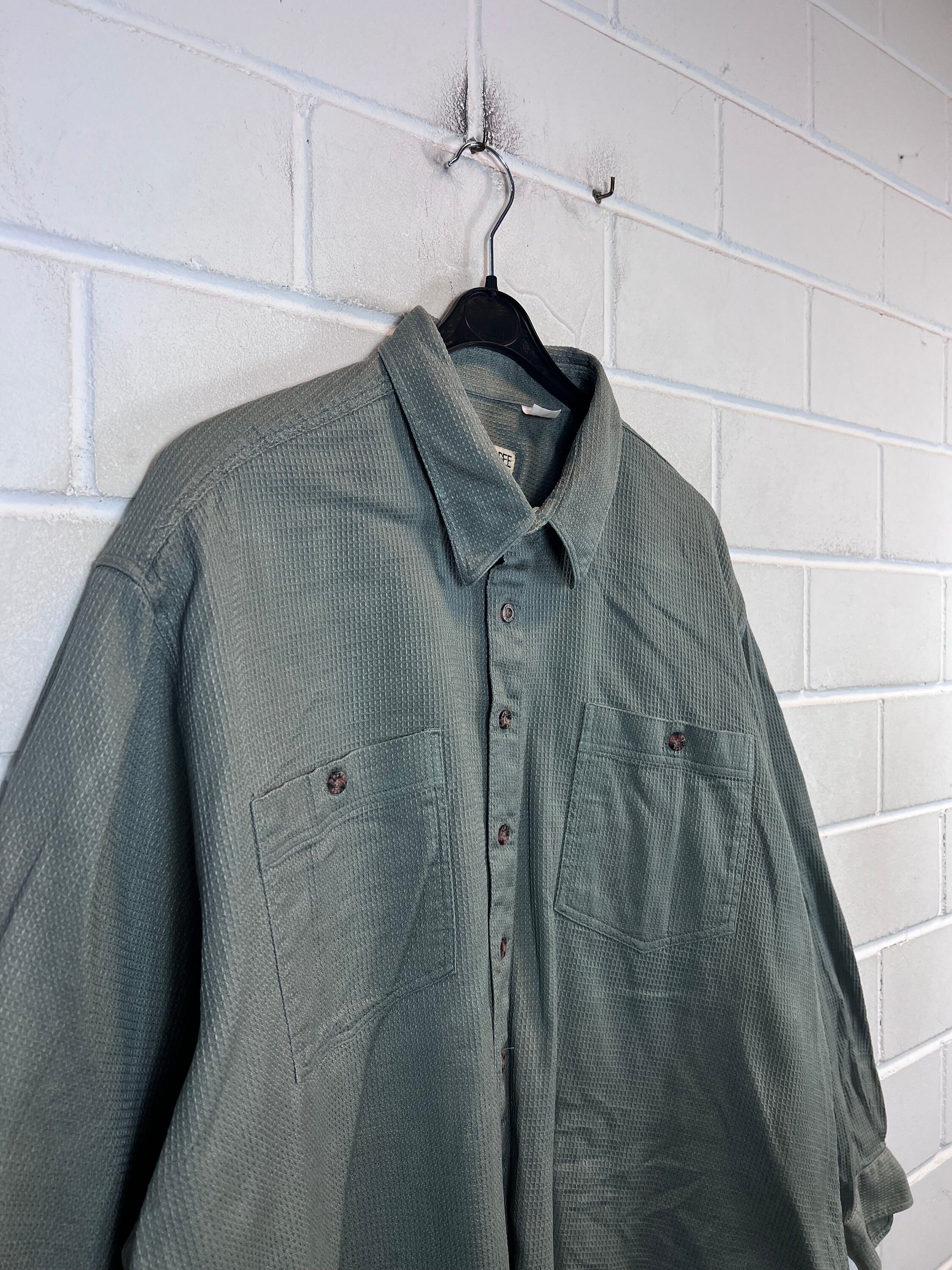 Chemise Vintage John F. Gee Années 80/90 - Motif Graphique, Taille L (Occasion Très Bon état 9/10)