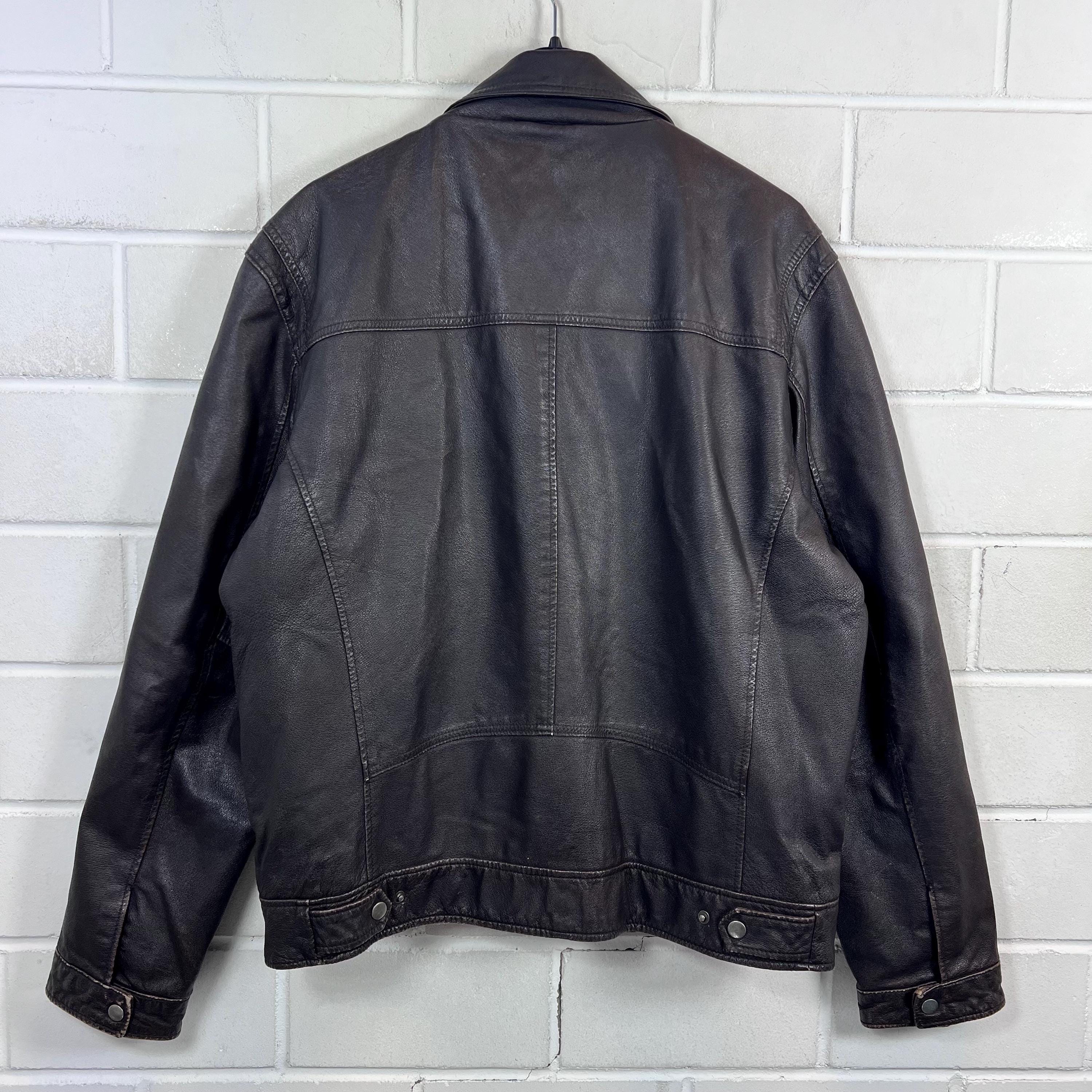 Vintage Leather Jacket Size L Pig Nappa Leather Leather Jacket