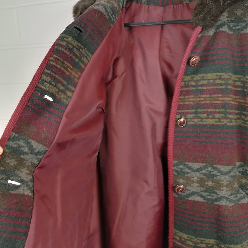 Vintage Women Size S crazy pattern Wool Jacket wool jacket jacket coat transition hoodie 80s 90s
