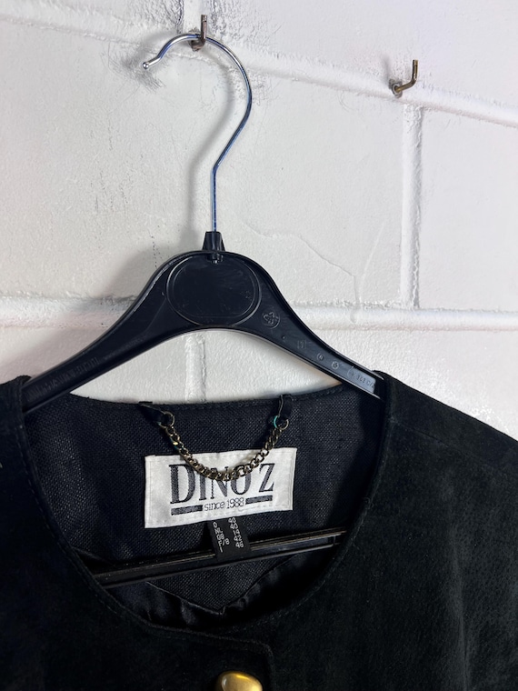 Vintage Dino'z Women's Size M - L Suede Leather Jacket Fish 80s