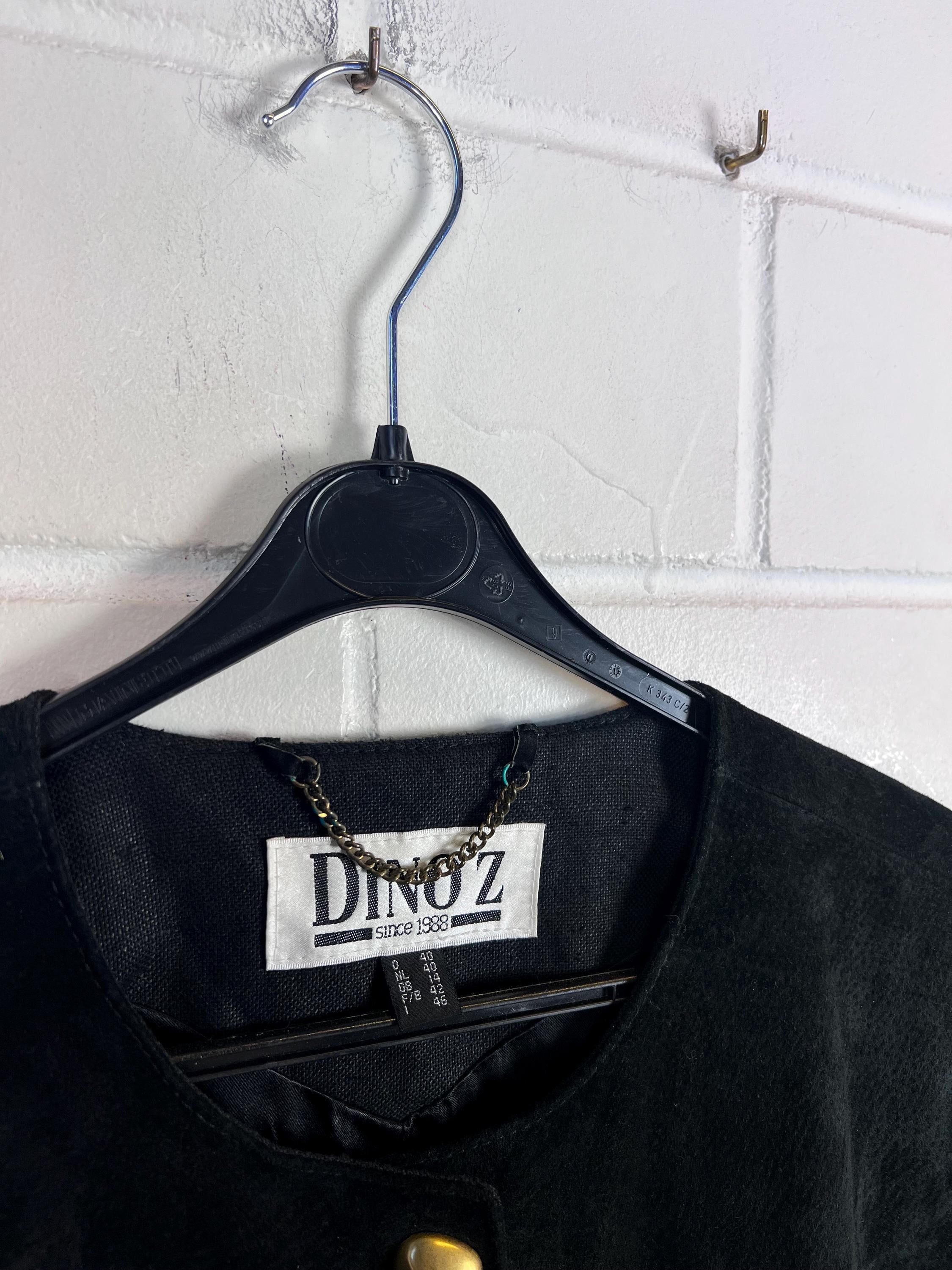 Vintage Dino'z Women's Size M - L Suede Leather Jacket Fish 80s
