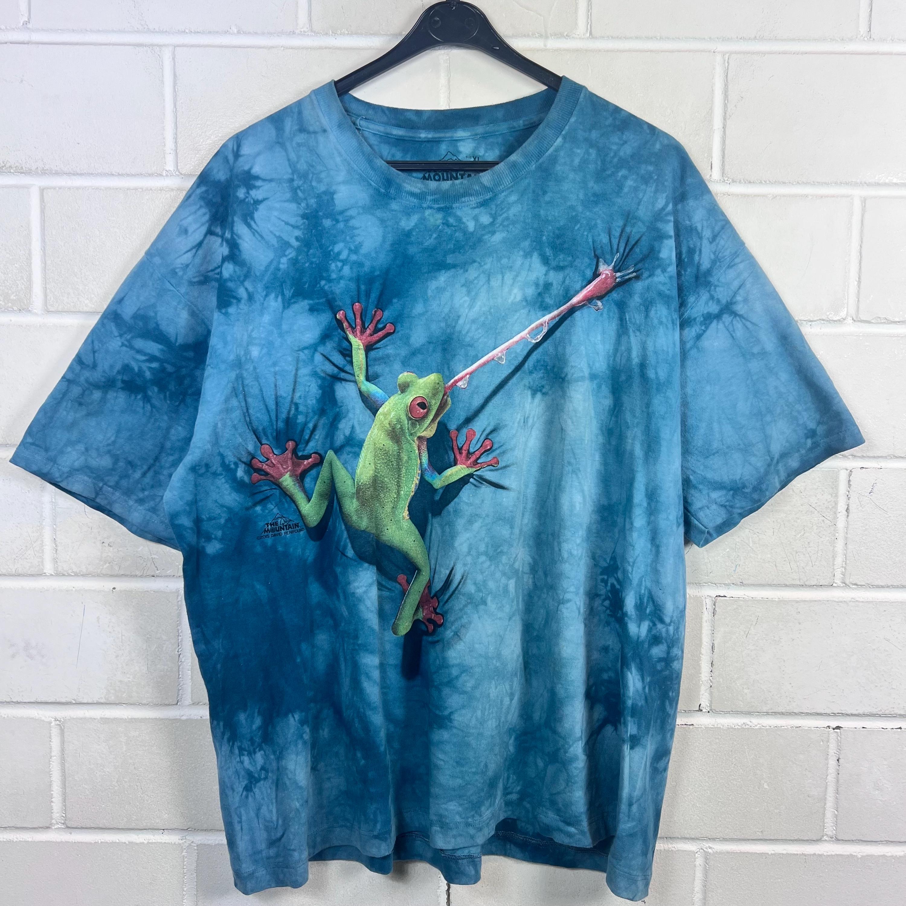 The Mountain Frog T-shirt XL Vintage Tie Dye Tee Y2K Batik Shirt